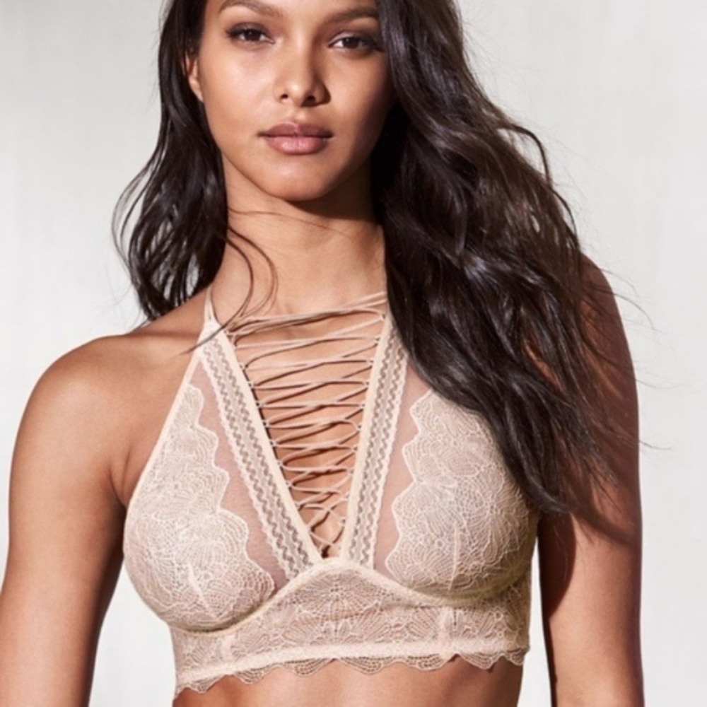 VS S High Neck Bralette Lace Up - Picture 2 of 16